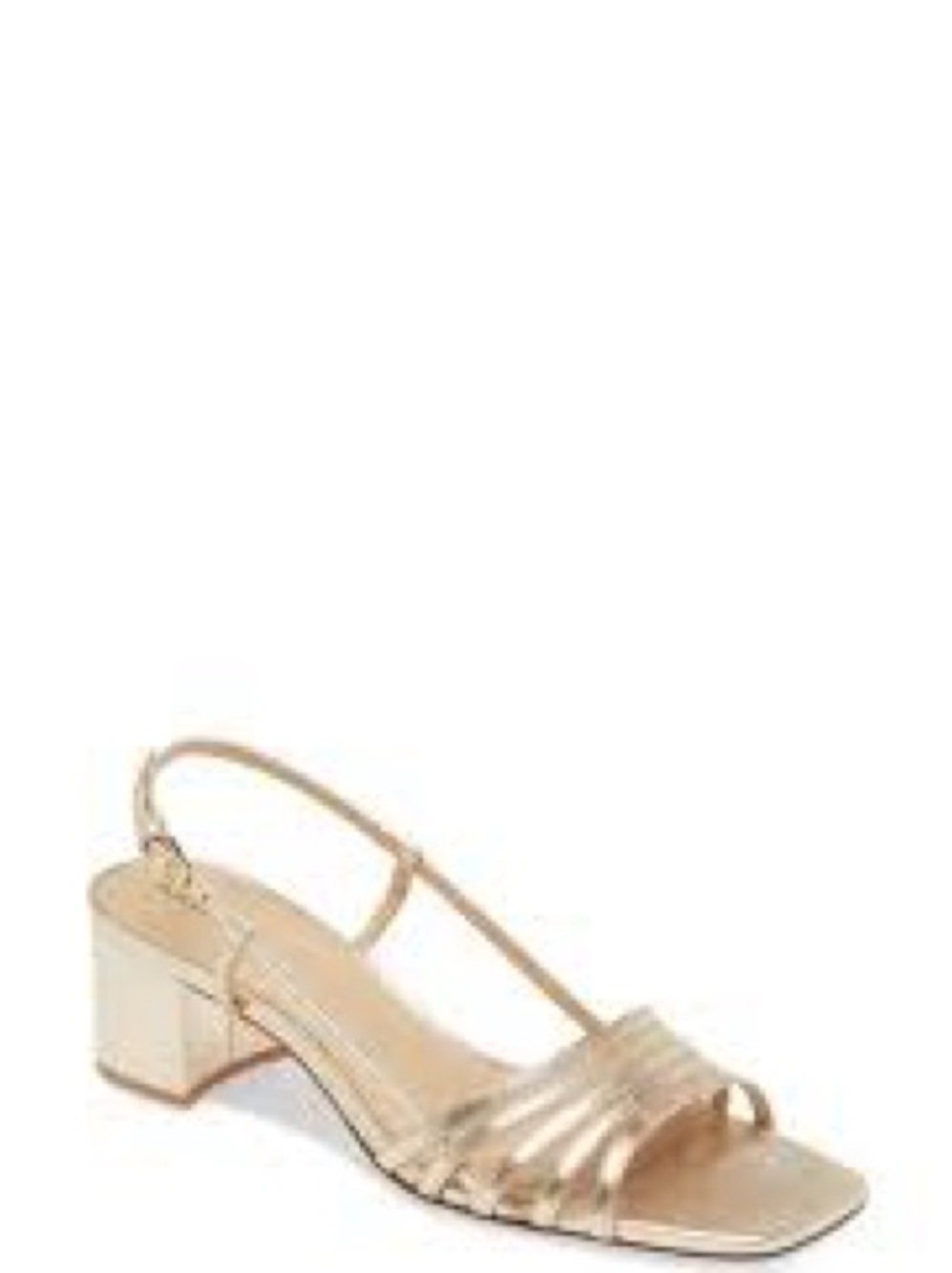 Reformation Eleonora Gold Heel Slingback Sandals - Picture 1 of 6